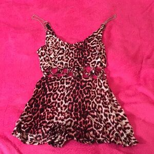 Millau Black and Pink Babydoll Mini Dress